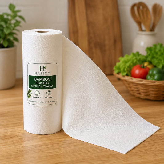 Bamboo Reusable Kitchen Towel Roll – Wash, Reuse & Save Money